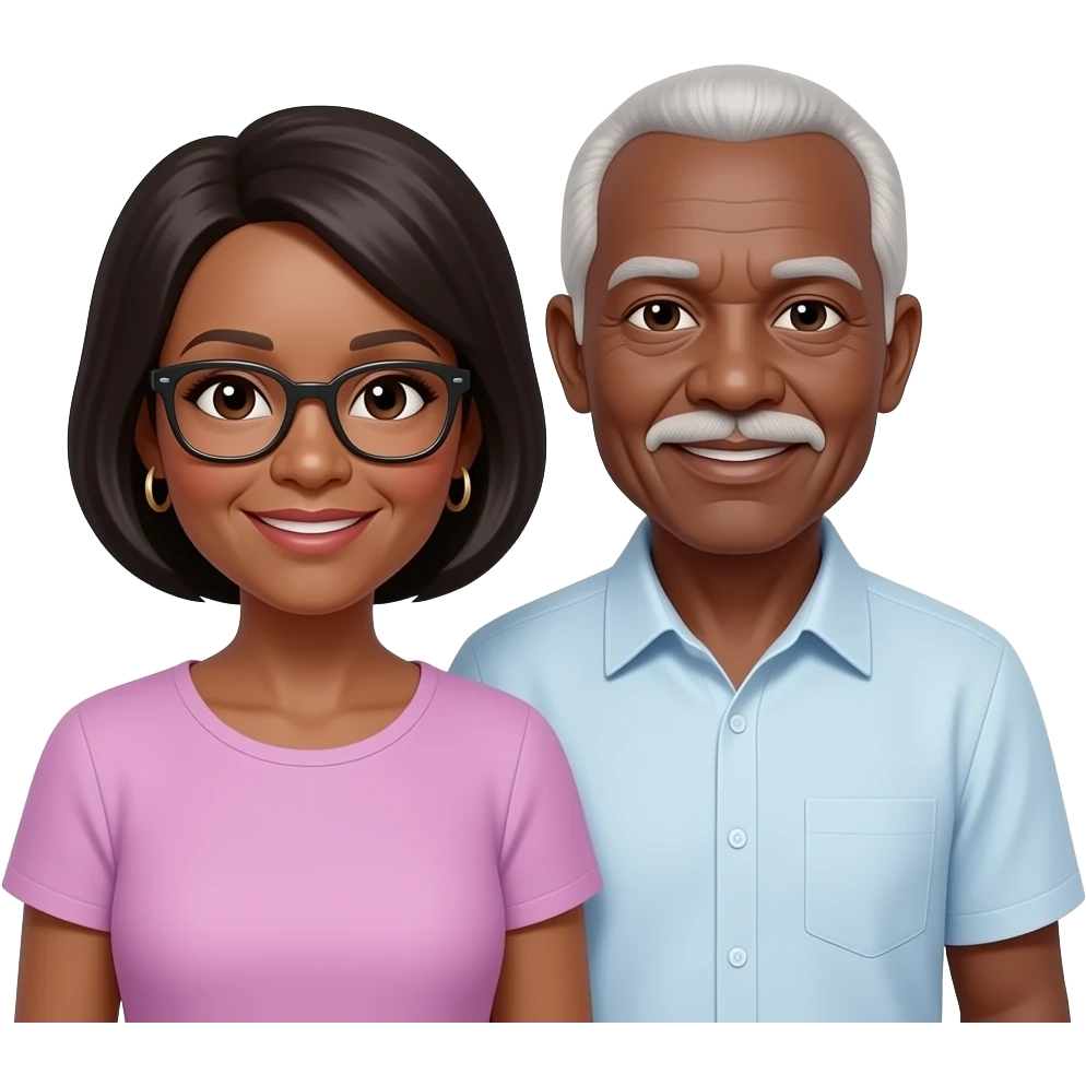 afro American elderly couple early 70 emoji