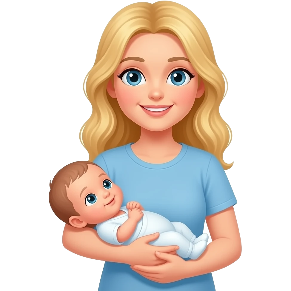 maternity leave blonde women with child emoji