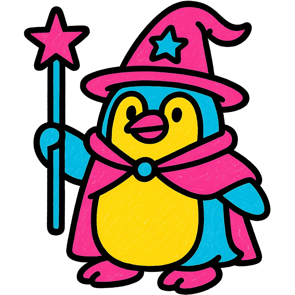 Penguin Wizard emoji