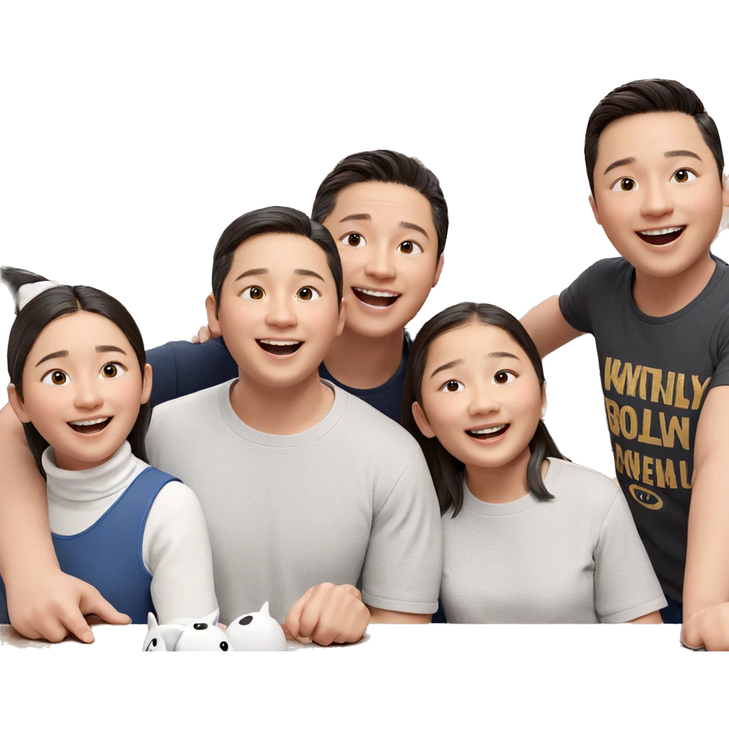 friends sharing a joyful moment emoji