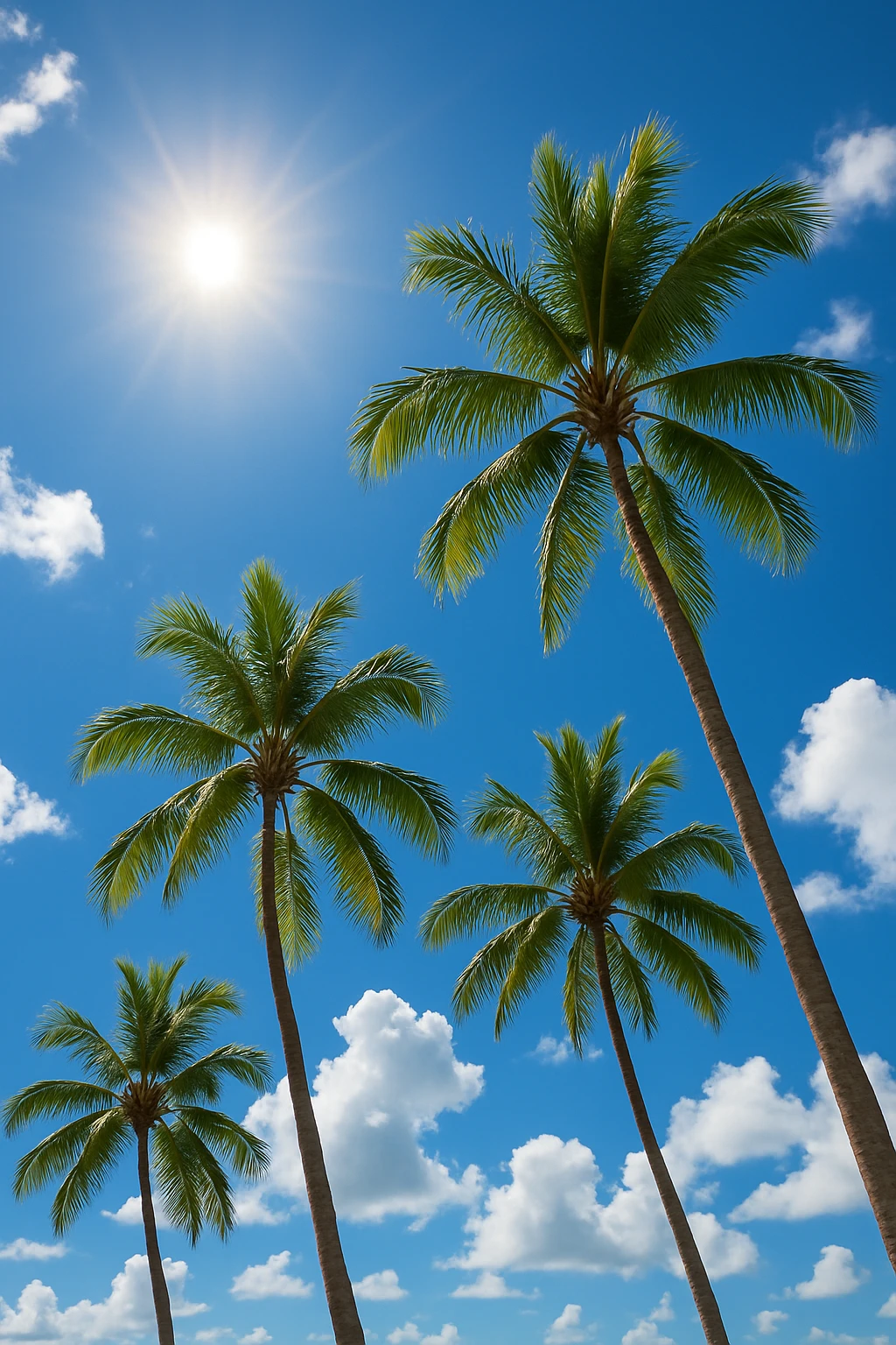sunny sky photo with palm trees emoji