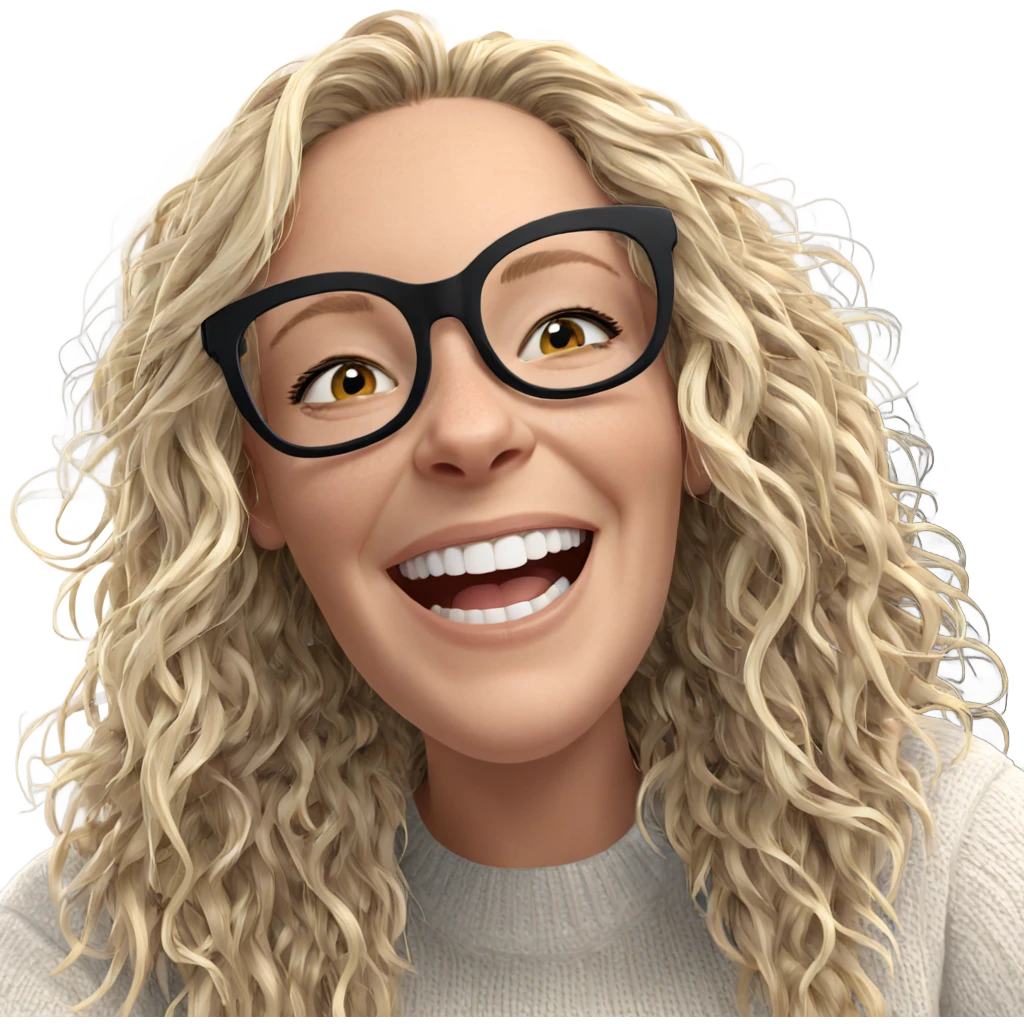 smiling blonde in cozy sweater emoji