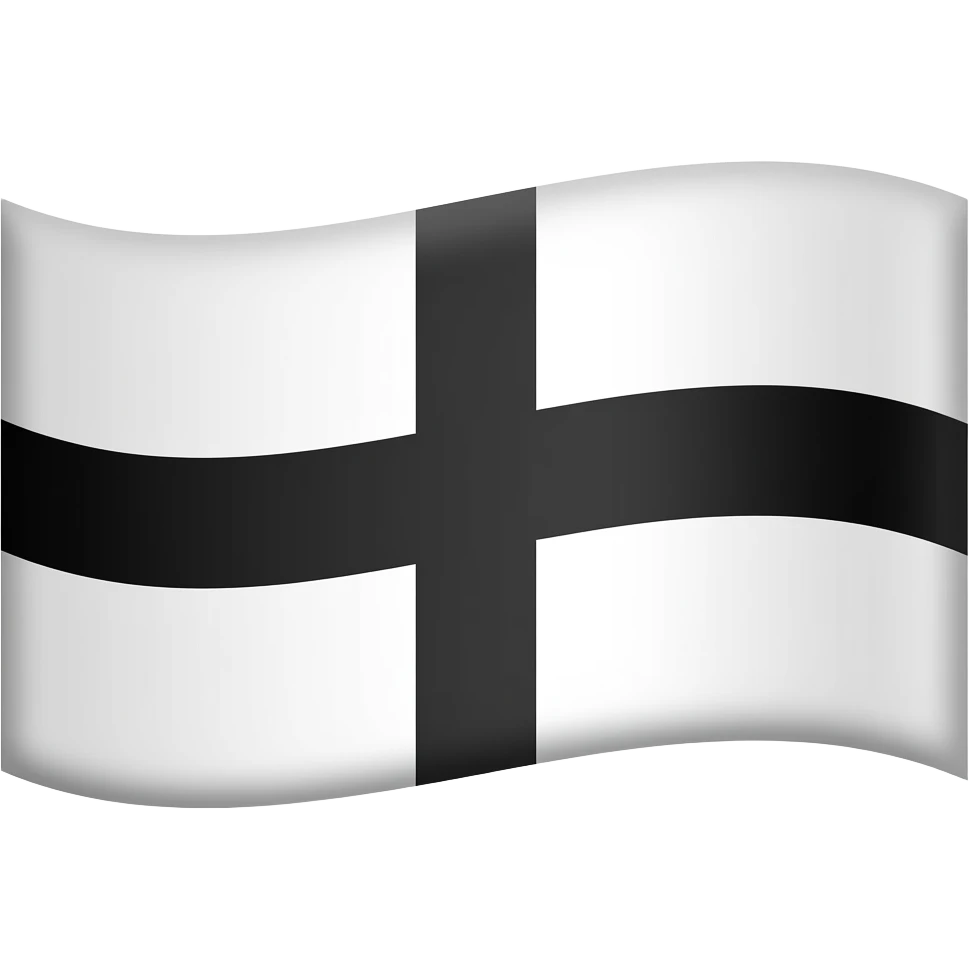 White flag with a black cross emoji