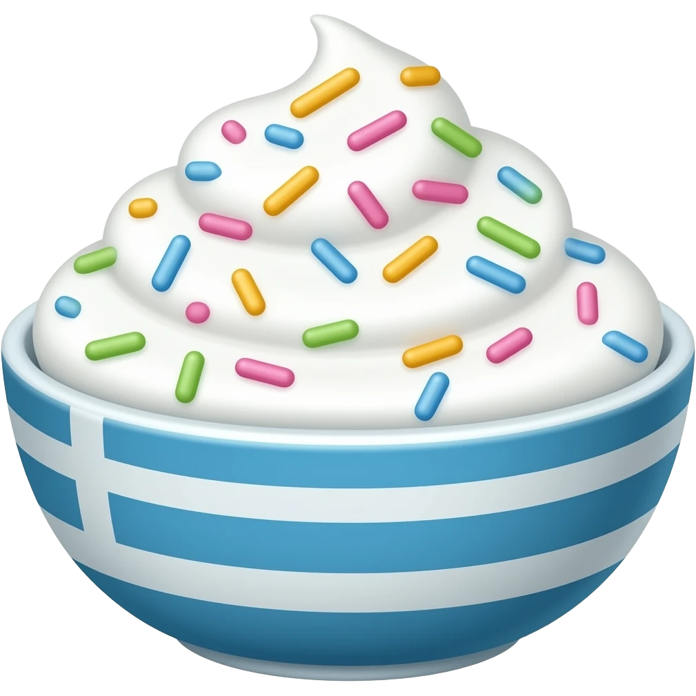 Greek yogurt bowl topped with funfetti aesthetic emoji