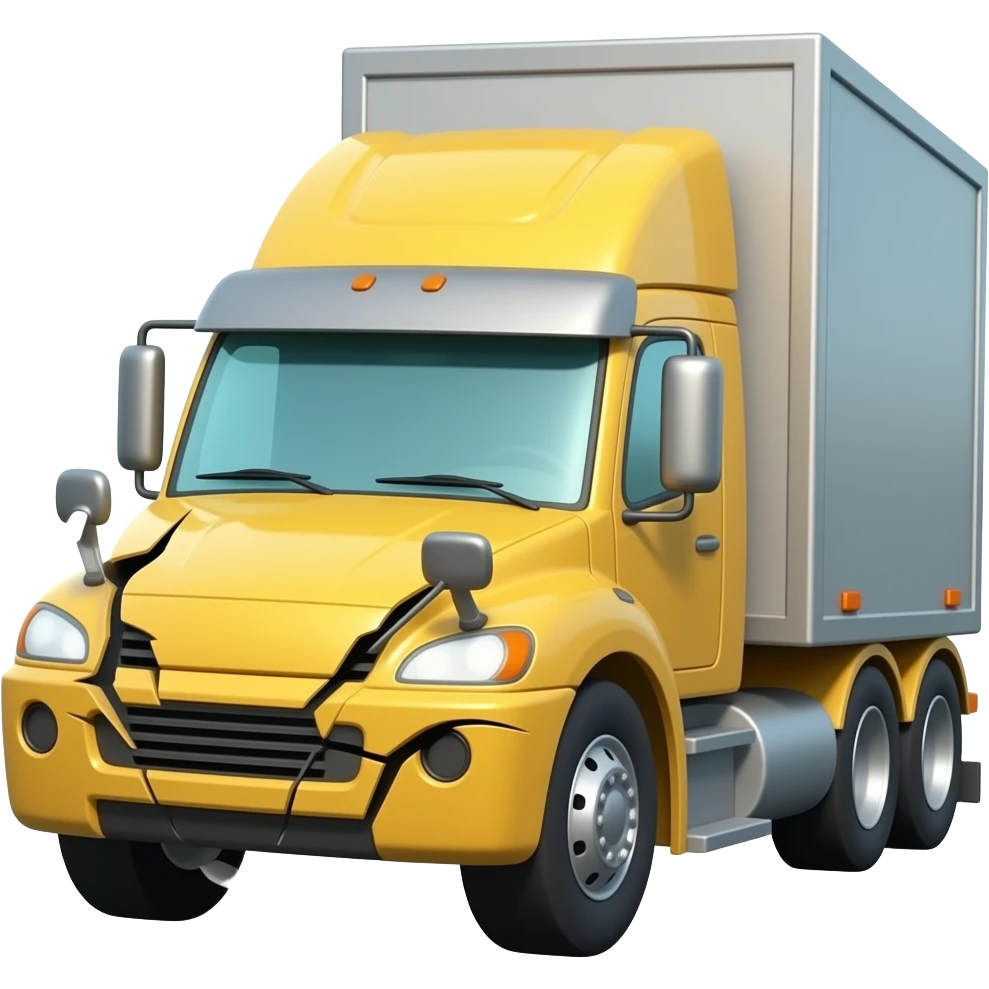 Truck crashing into a car emoji