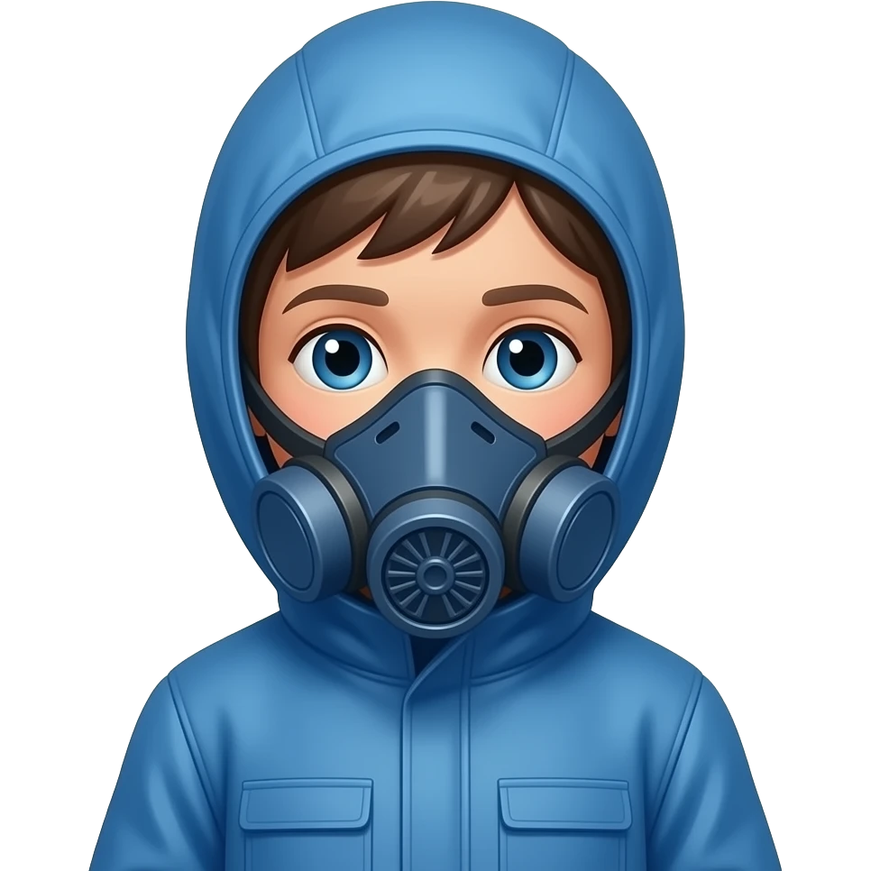 Kid in Blue Hazmat suit emoji