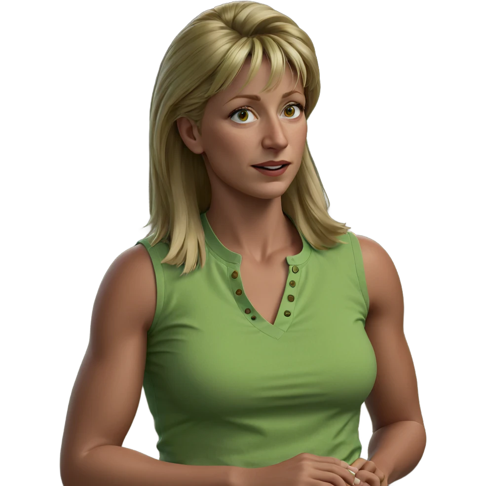 blonde girl in green shirt emoji