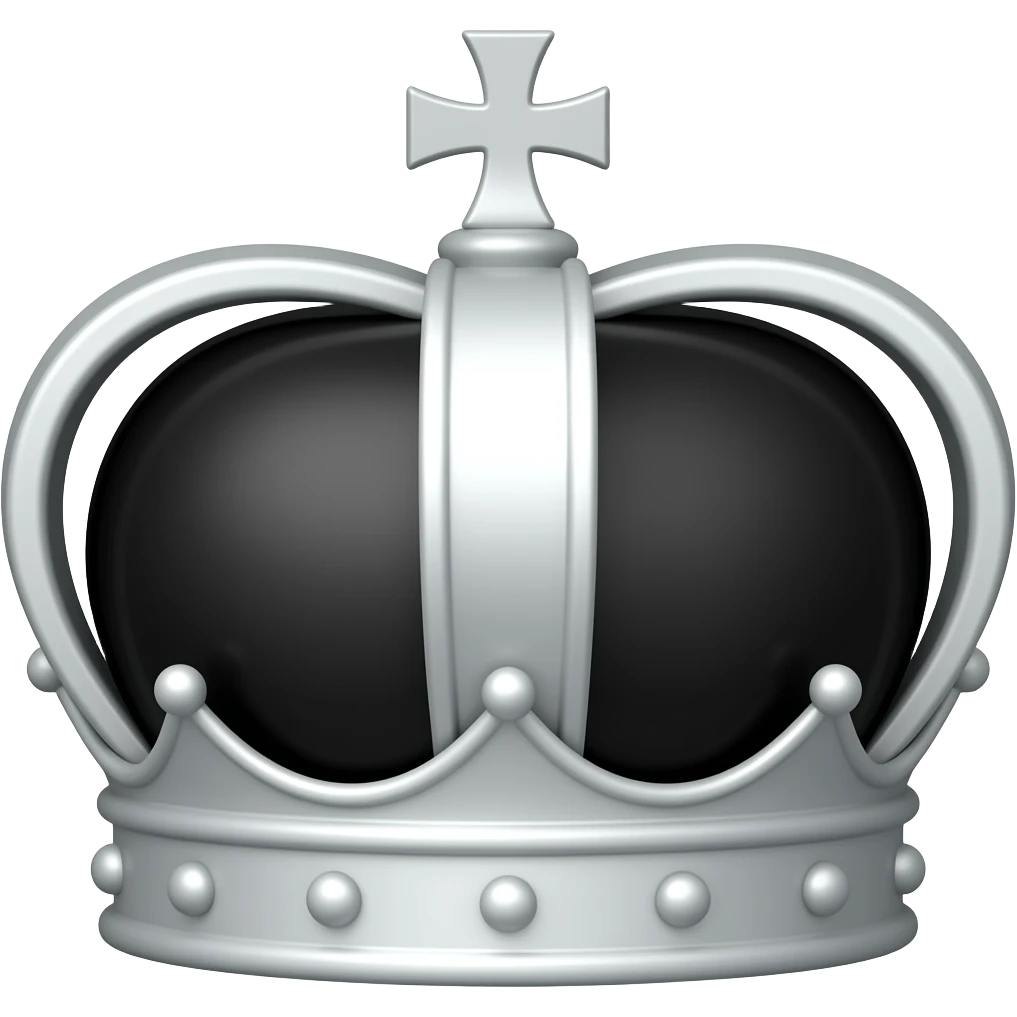 Take the cross off the top and make the crown silver and black emoji