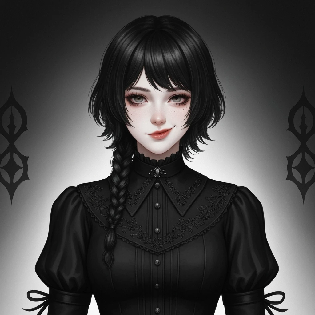 goth profile banner, cute, expressive, minimal, variation 4 emoji
