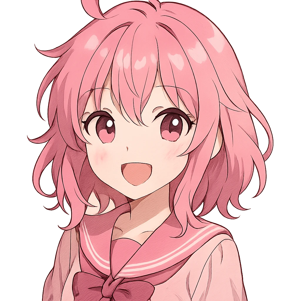 Pink anime ,remove background emoji