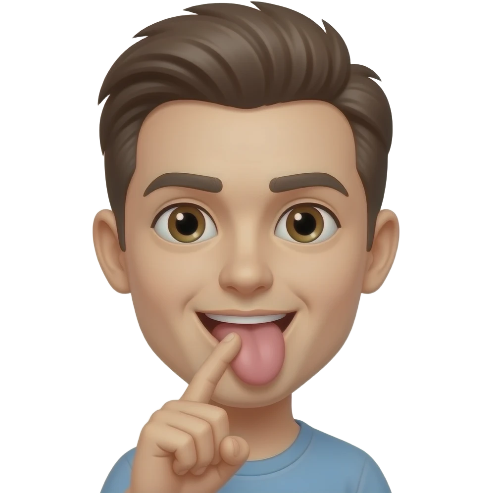Tongue  between index and middle finger emoji