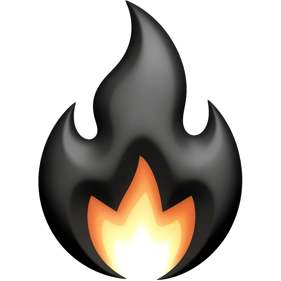Black flame emoji emoji