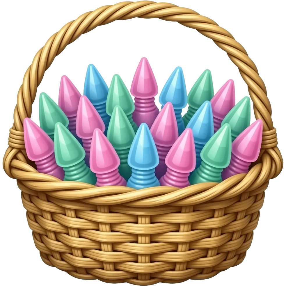 a basket full of phallic penis shapes emoji