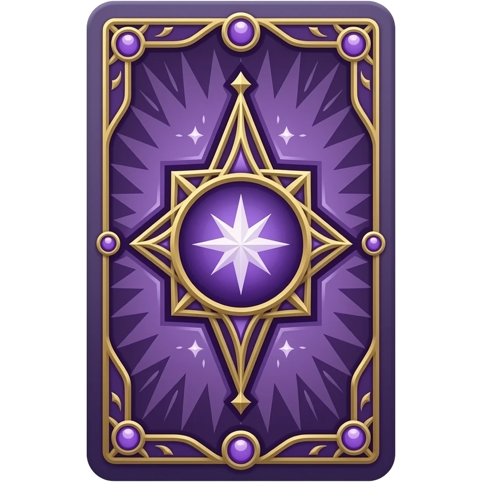Fantasy magic Tarot card backs purple design emoji