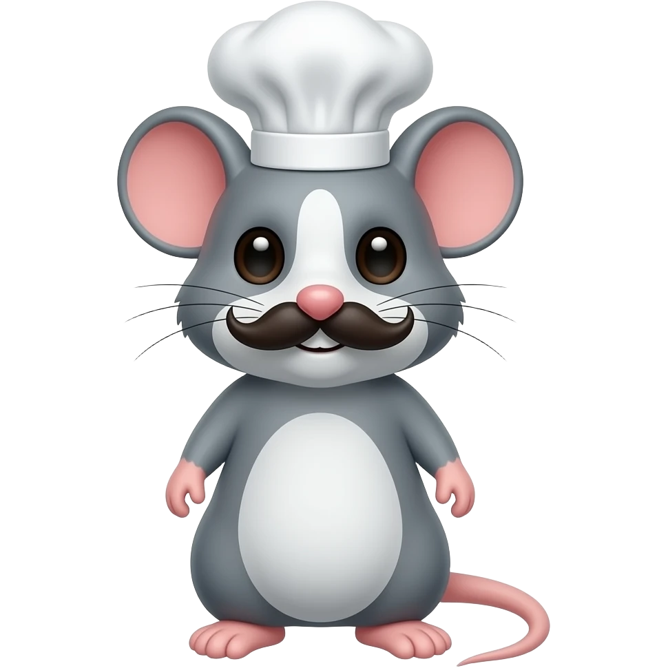 haz una rata con bigote y sombrero de cocina emoji