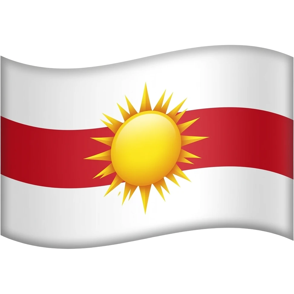 White flag with a red middle and in the sensor is a Yellow sun emoji