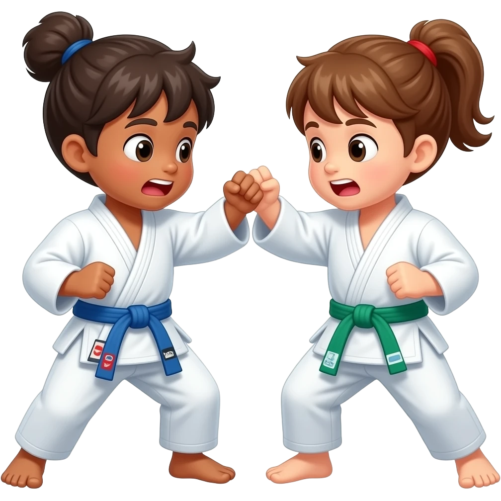 Judo dos niños peleando emoji