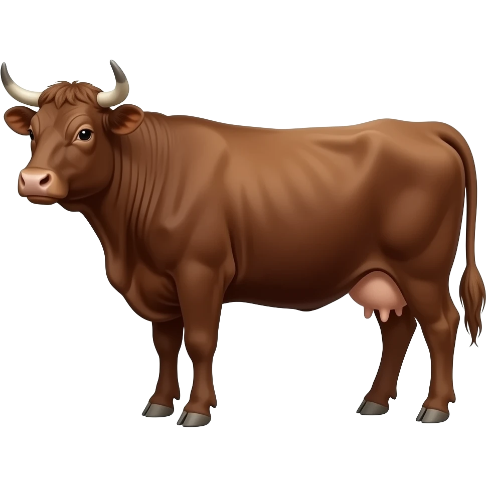 a premium wagyu cow , brown cow emoji