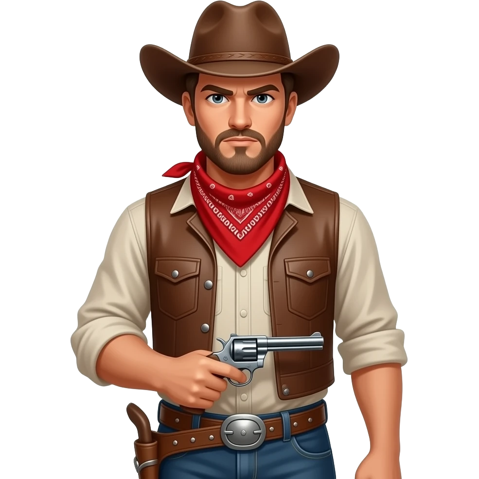 serious stern cowboy emoji