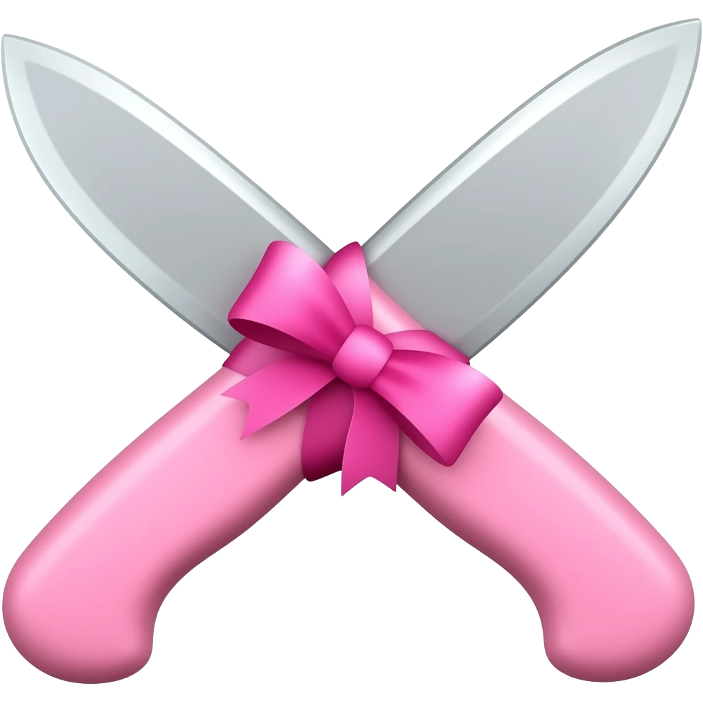 Pooki knife pink colour with bow🎀 emoji