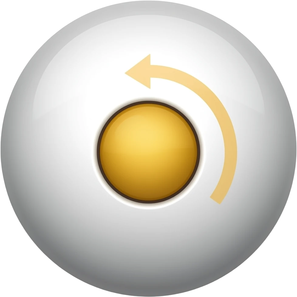 A table tennis ball with an arrow marking the firespin, indicating that it is a backspin emoji
