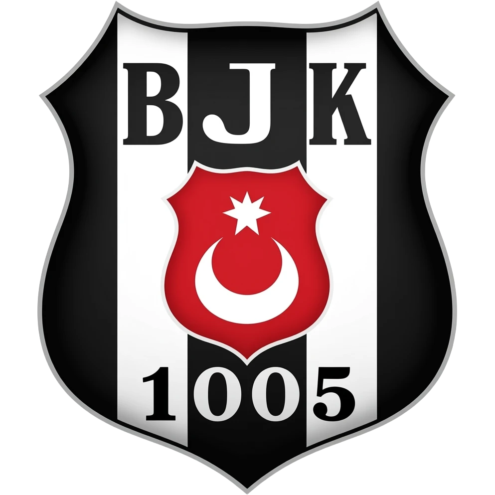 Siyah beyaz Beşiktaş takımın emojisini yap. emoji