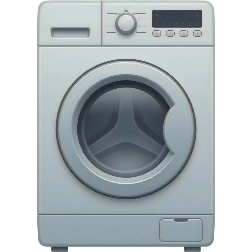 An extremely flat washing machine with no business card representation is facing forward. emoji