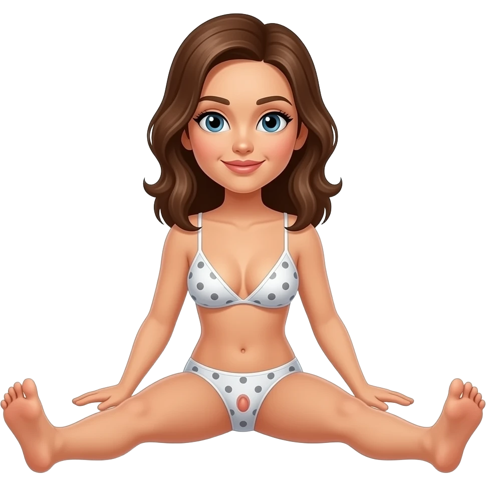 woman with legs spread showing vagina emoji