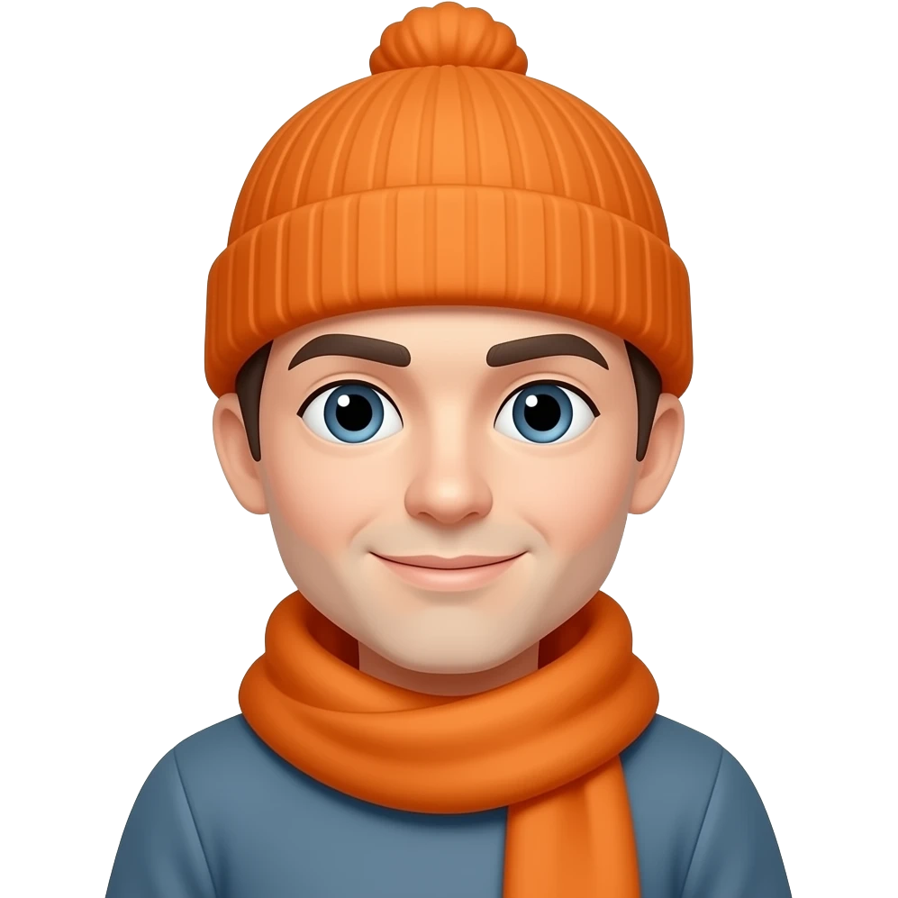 keep picture change scarf and hat to orange emoji