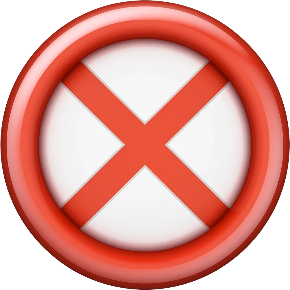 A red circle with a line, representing a stop sign or ban symbol. Commonly used for prohibition or restriction warnings. emoji