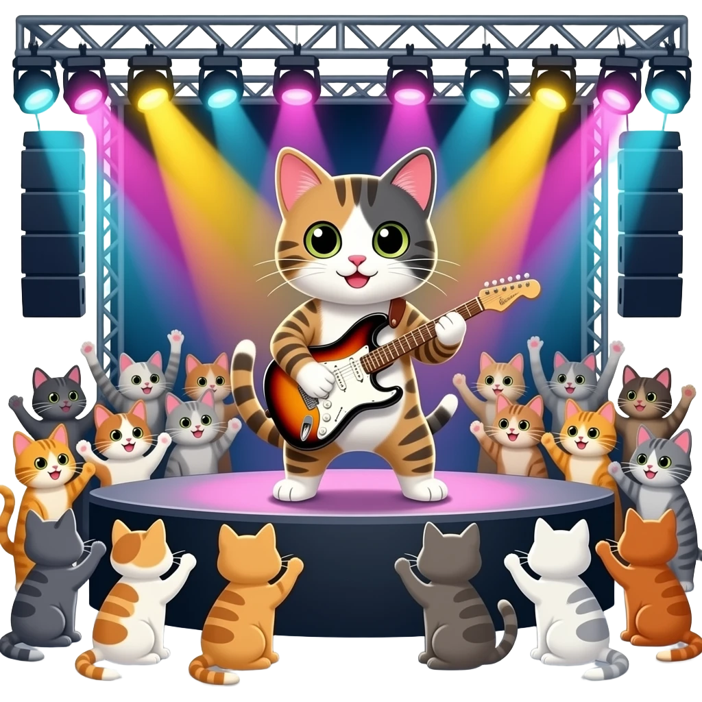 Giri bir kedi konserde emoji