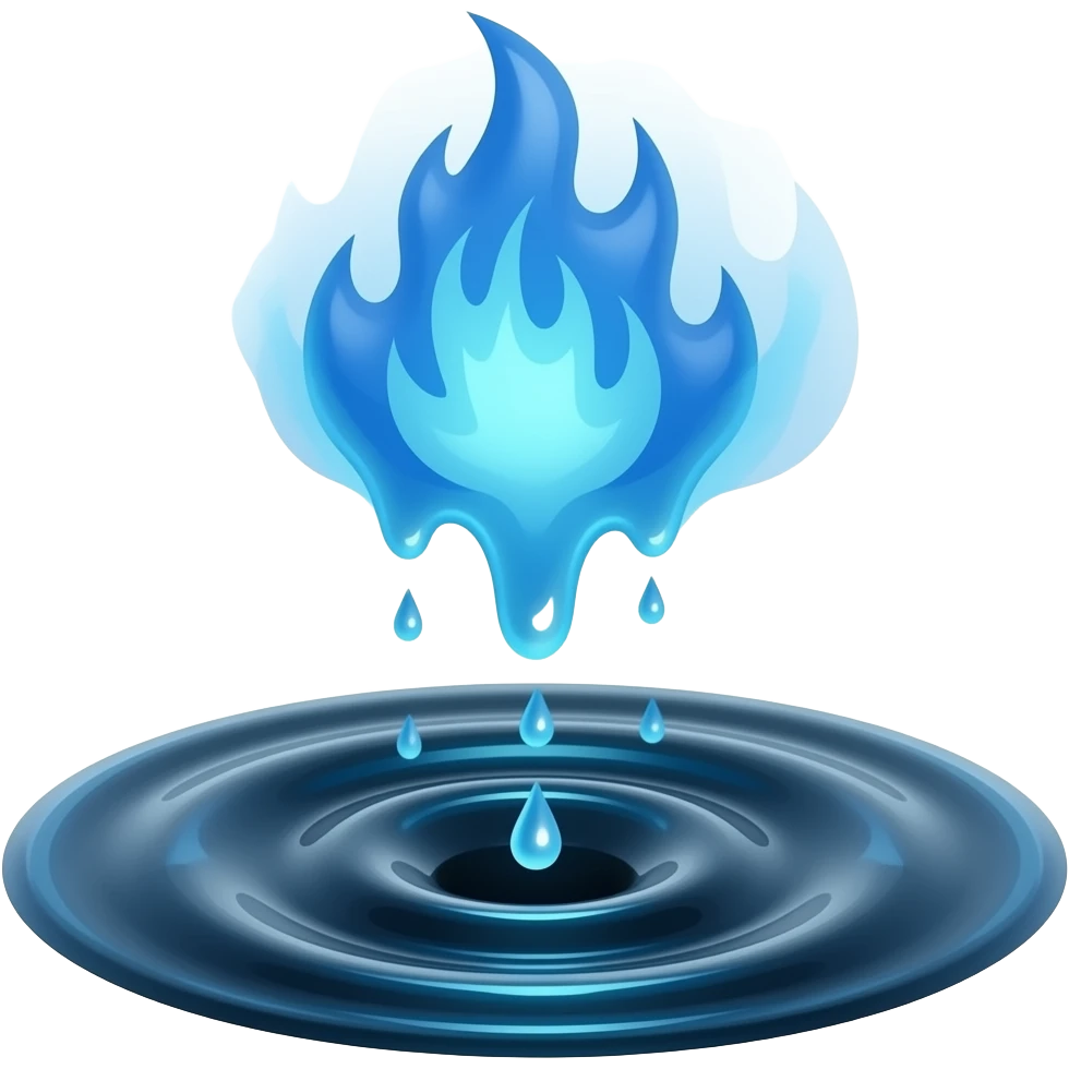 smoky fiery blue mana vapor dripping and falling into dark swirling vortex emoji