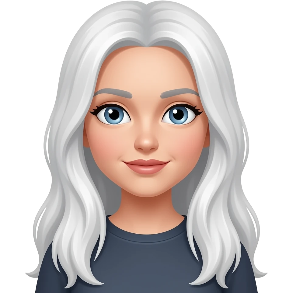 Female long white hair emoji