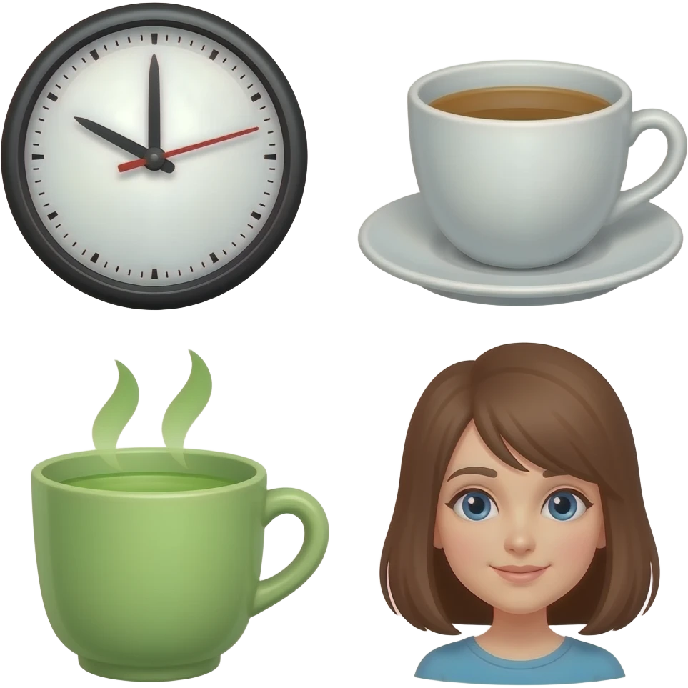 make emoji in the words "clock it body tea body matcha slay girl" emoji