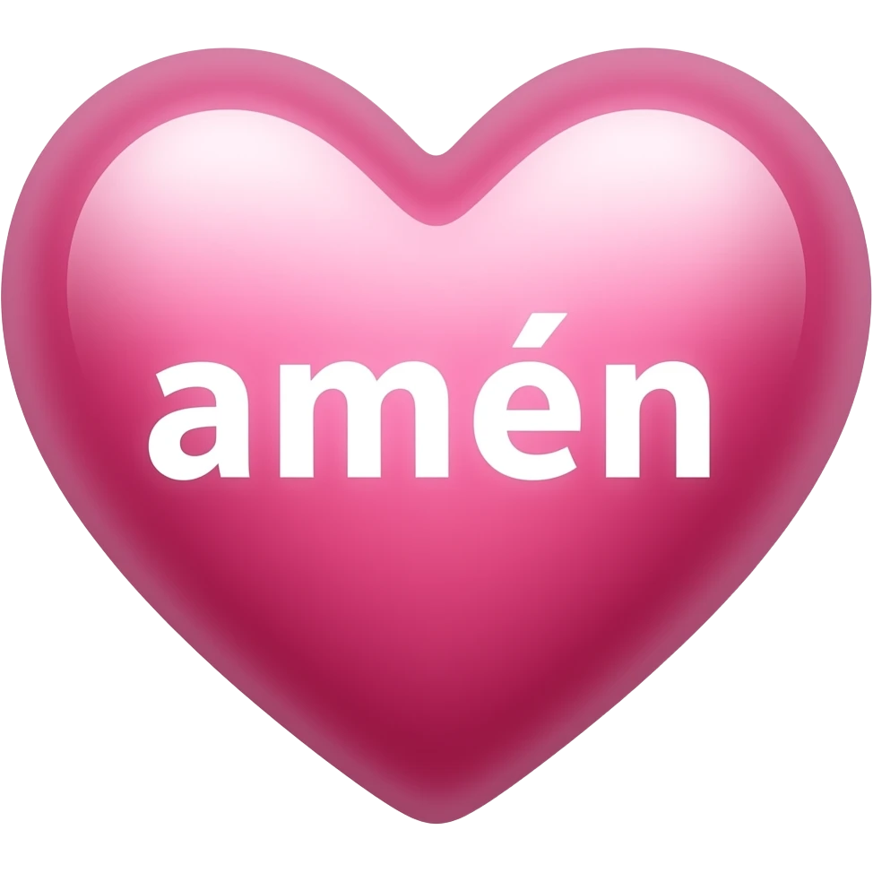an illuminated heart in the center of which it says "amen" with an accent mark on the e emoji