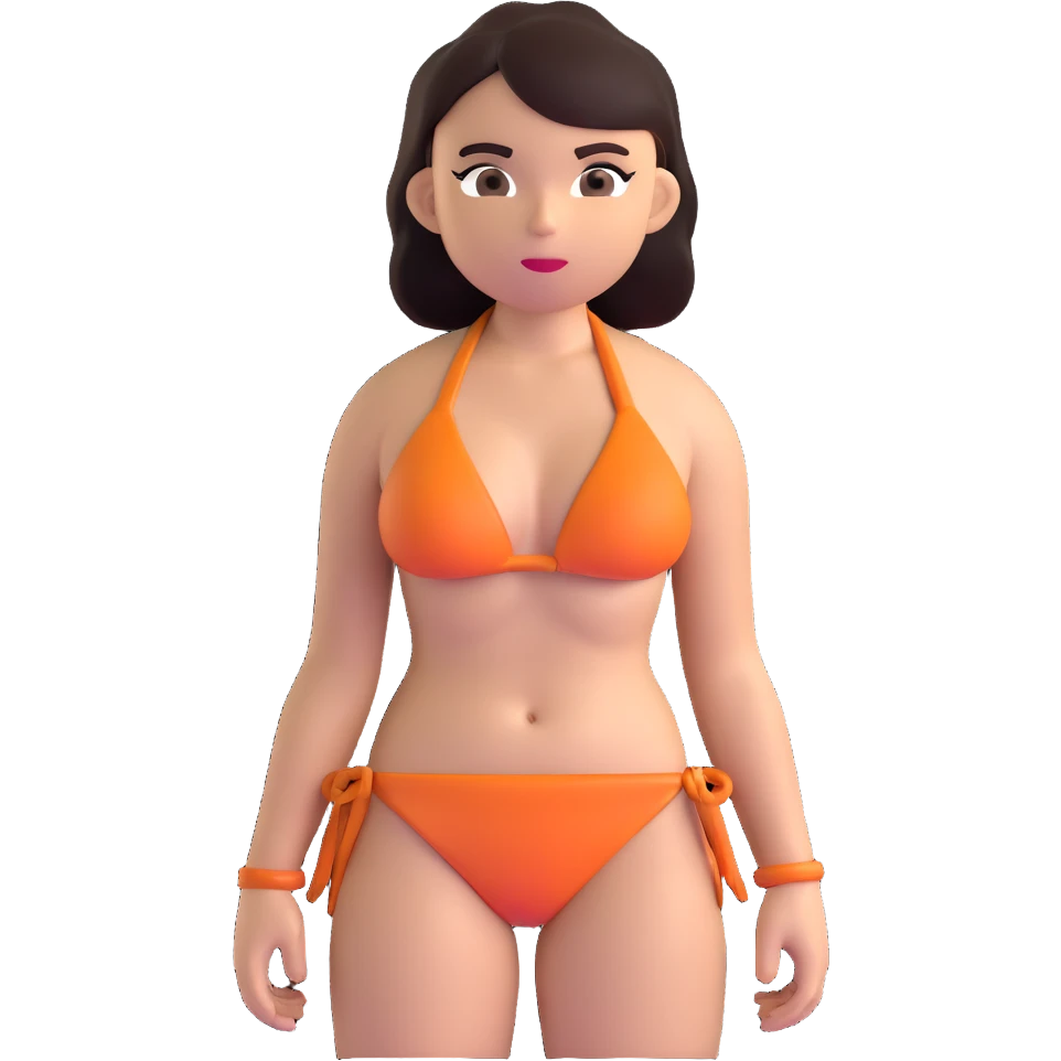 gangster in a bikini, tough expression emoji