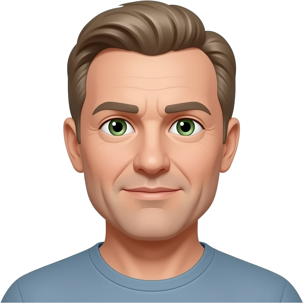 males, 40s, fair hair, dirty blonde, green eyes, balding emoji