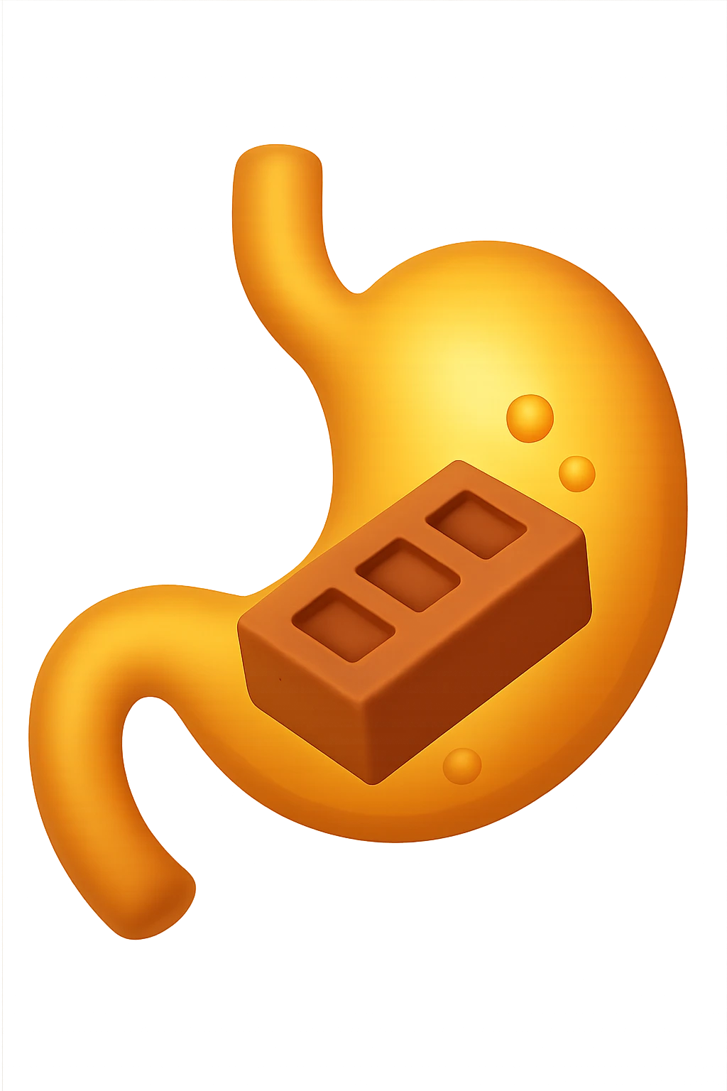 Mattone nello stomaco che sta venendo digerito emoji iphone style emoji