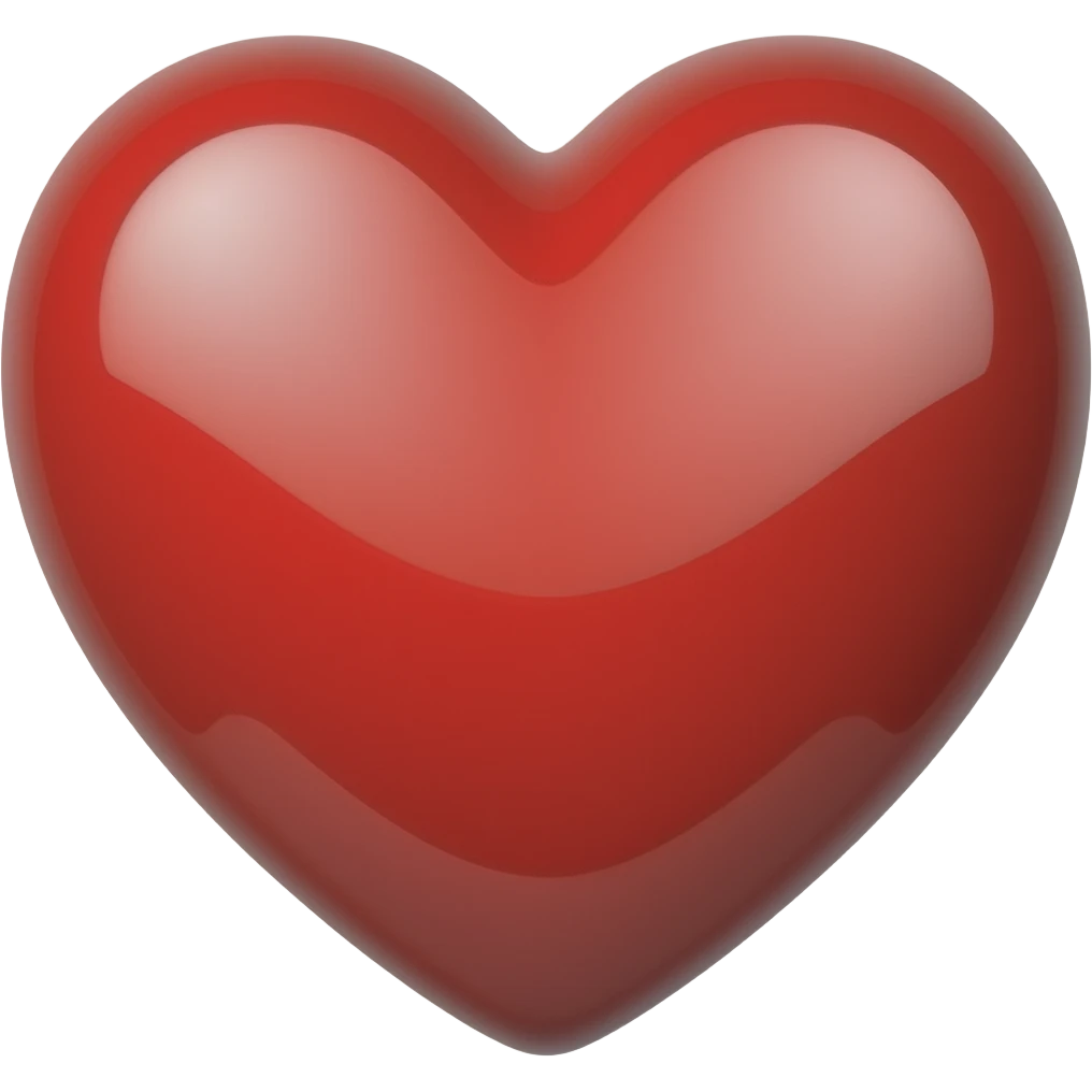 Red heart reflective emoji