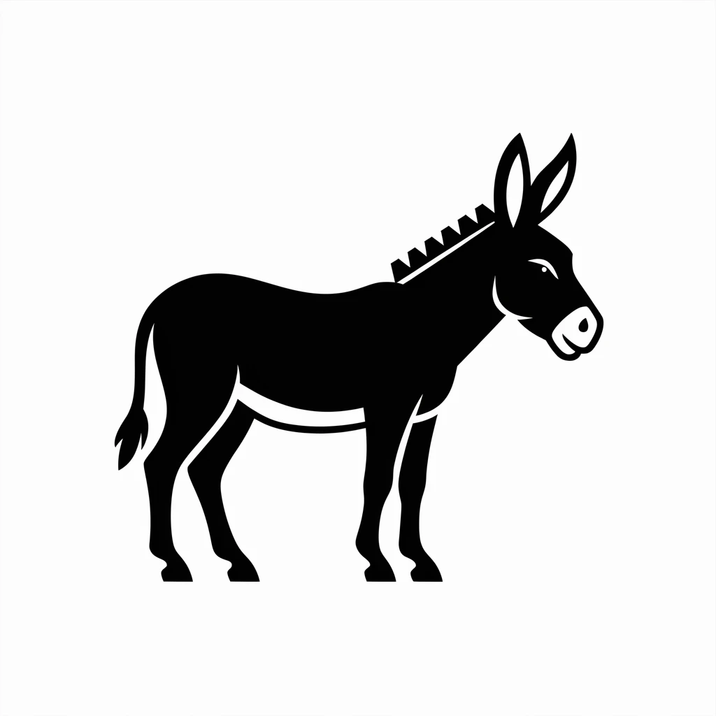 Donkey icon black silhouette emoji