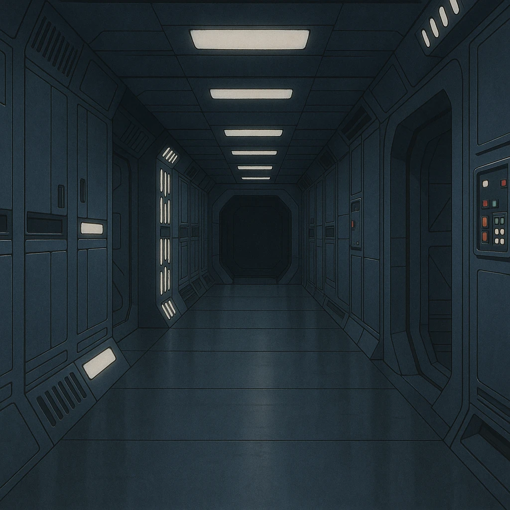 An empty quiet hallway, death star interior, star destroyer interior, star wars emoji