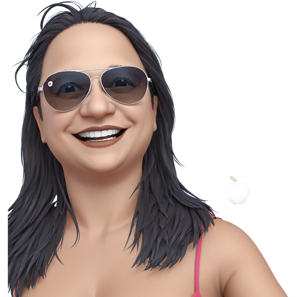 smiling girl with sunglasses emoji