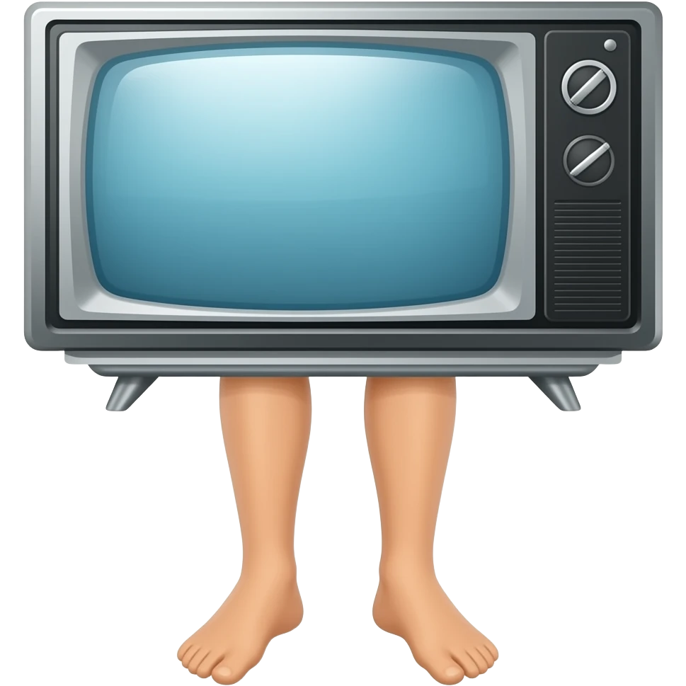 Tv con piernas lebantado humano emoji