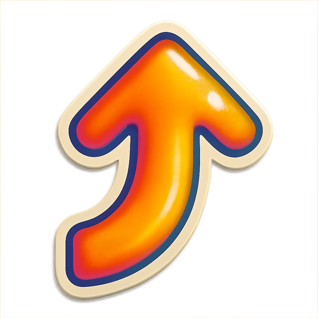 Стрелка вверх. Минималистичный линейный рисунок emoji