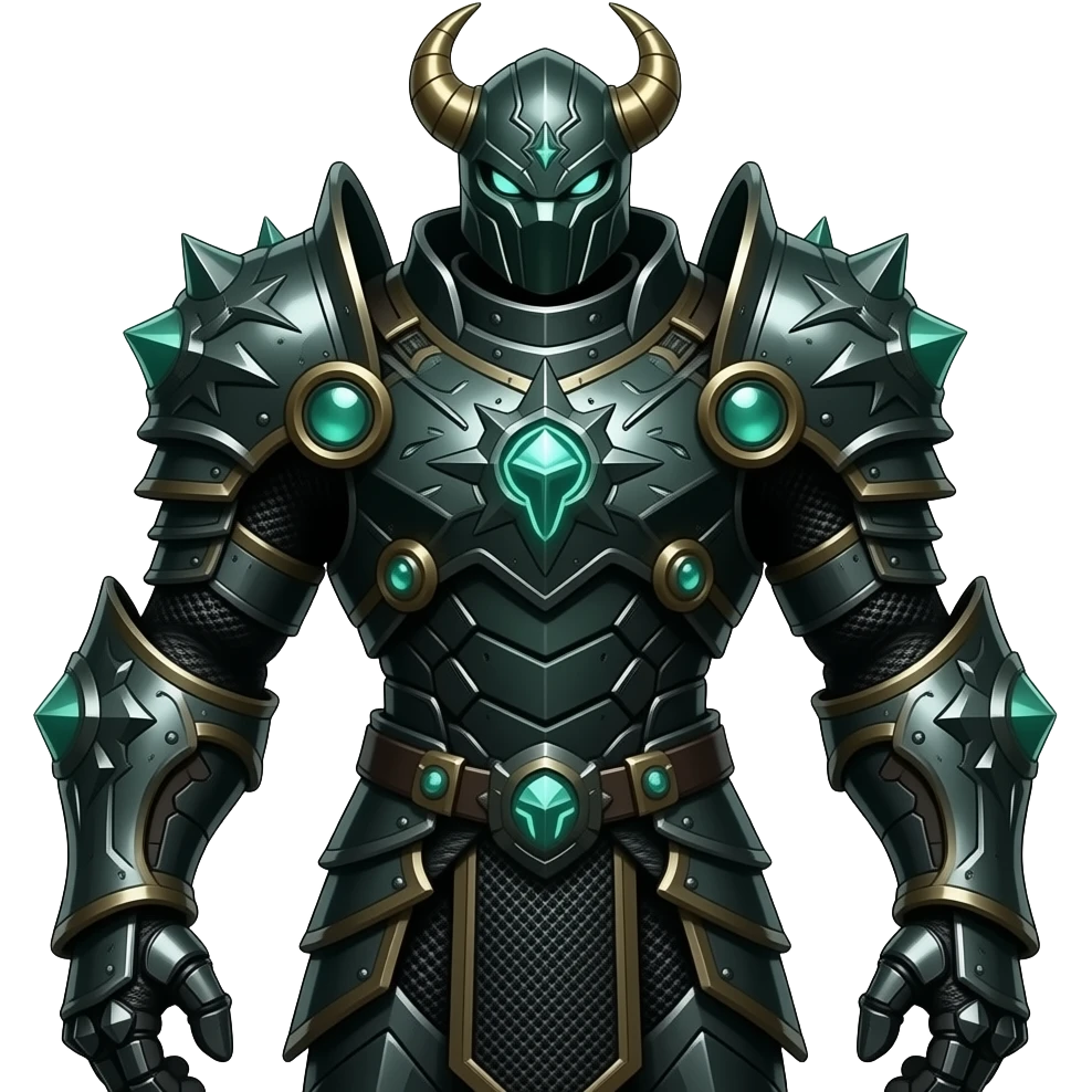 Epic complex knightly divine glorious futuristic detailed dark dusky gloomy deep gothic dark-deep-green, black, realistic Fakémon-Sprigatito-Floragato-Meowscarada-Trico-Sergal-Serval-Vernid-creature (full body) emoji