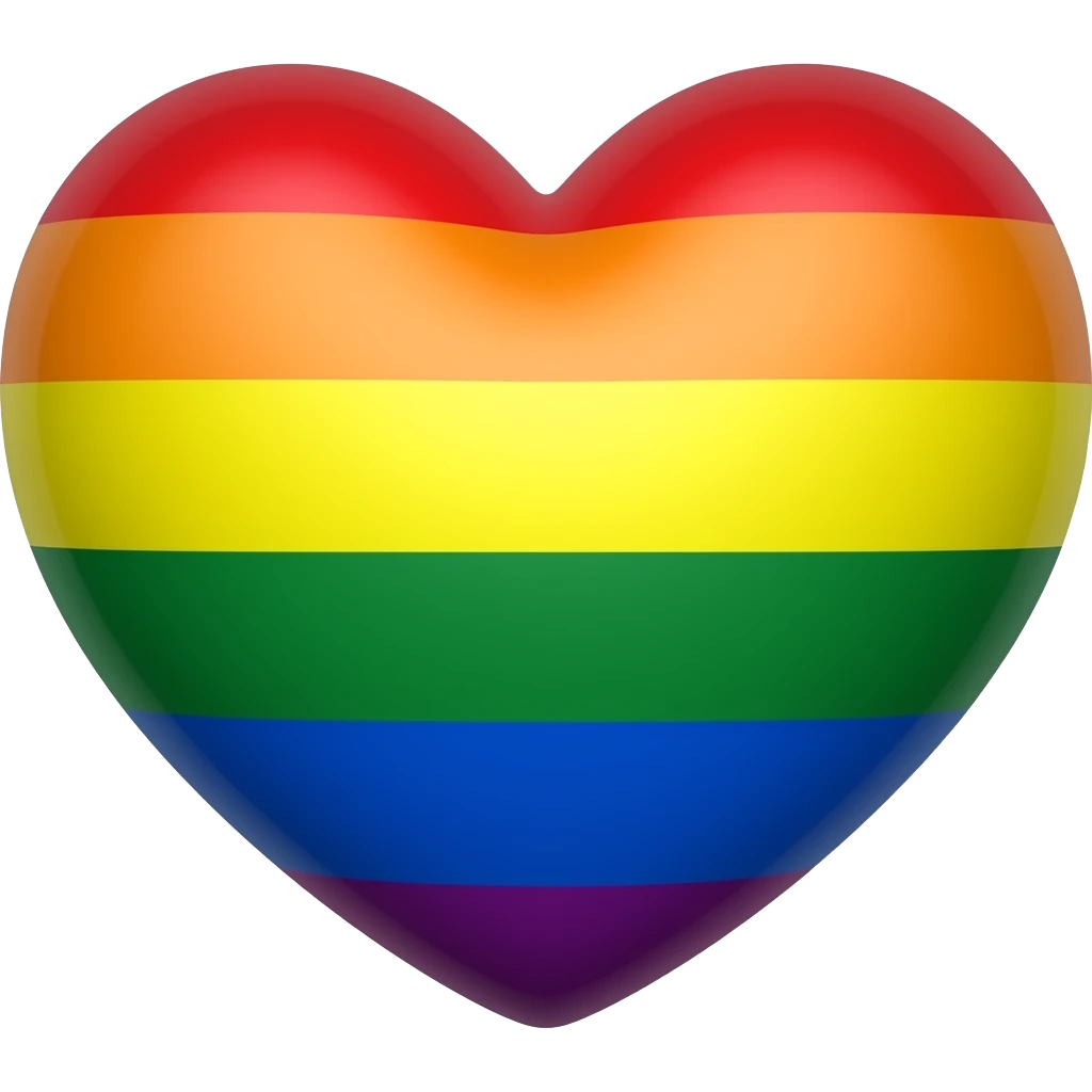 LGBT flag heart puffy emoji