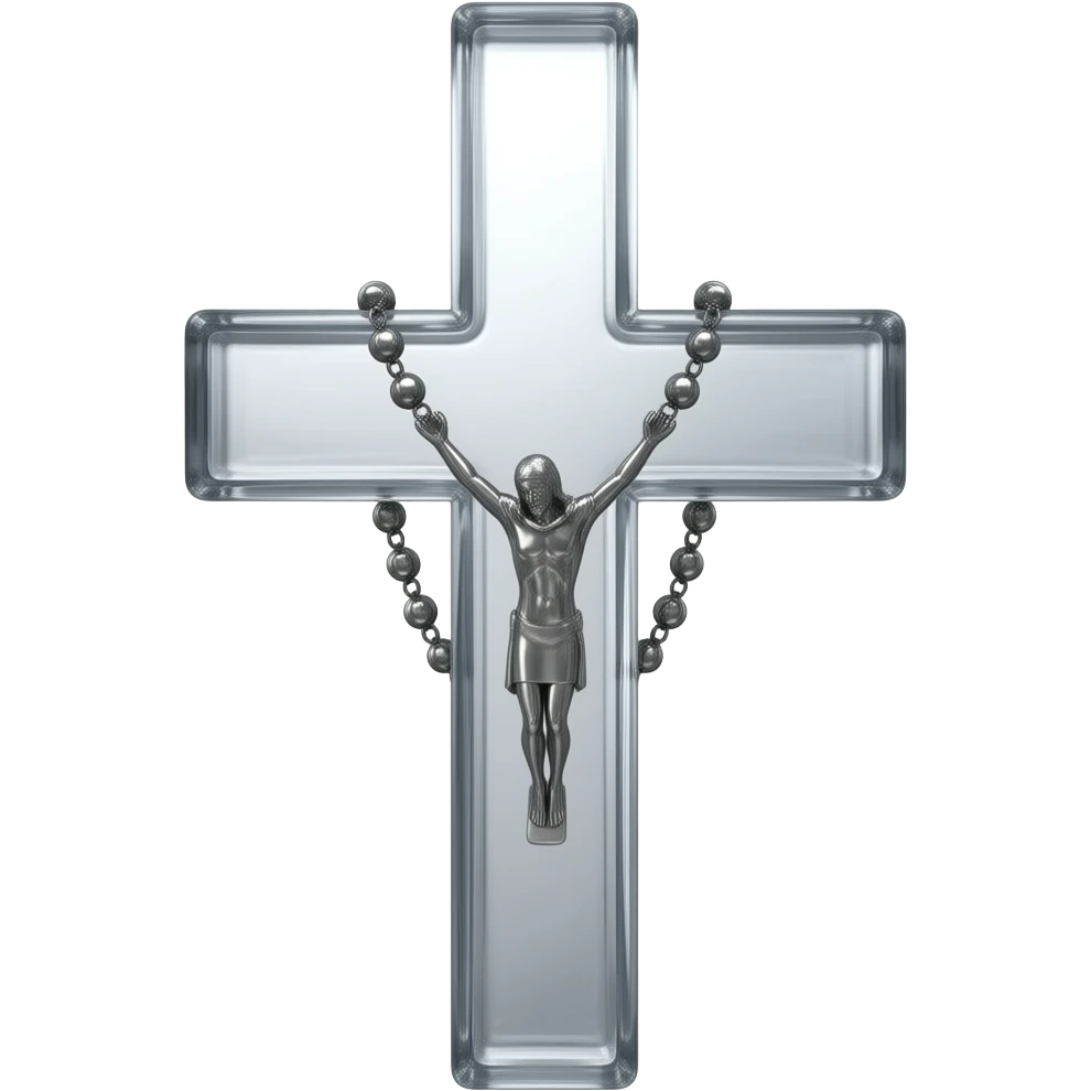 cruz sagrada silver gray  vidro brilhante apenas com rosário silver gray vidro brilhante emoji