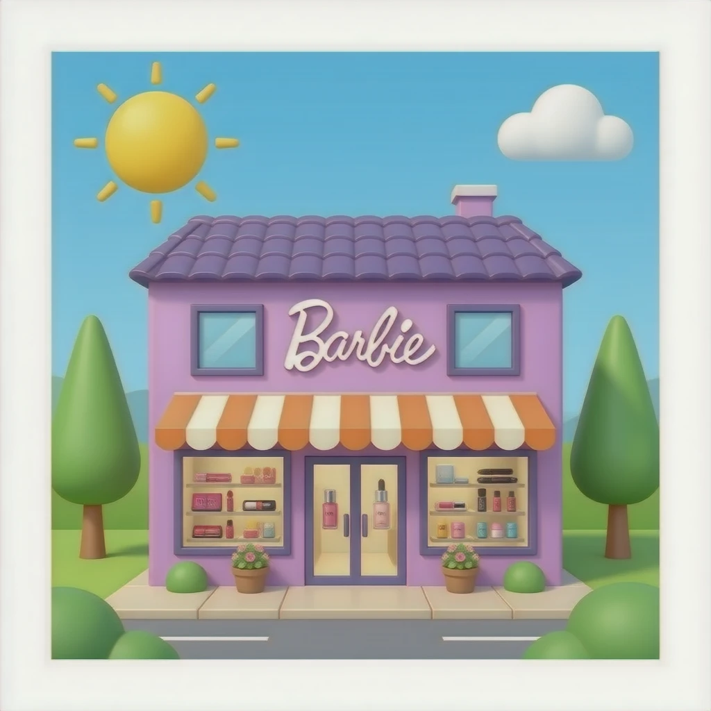 purple yellow dior beauty store, transparent background inspired by barbie colour pallete emoji