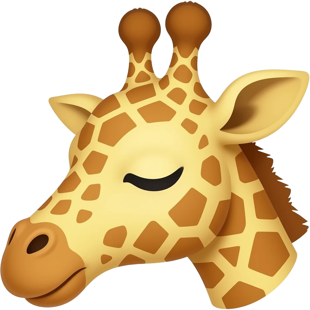 Einfacher Giraffenkopf schlafen emoji