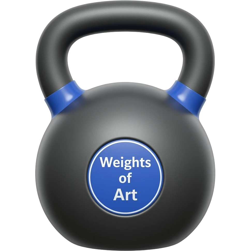 kettlebell emoji with label 'Weights of Art' emoji